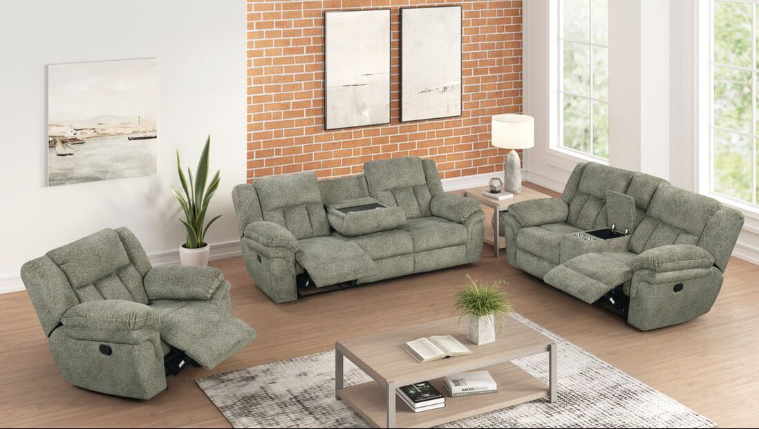 Dallas Sage Soft Fabric 3pc Reclining Set