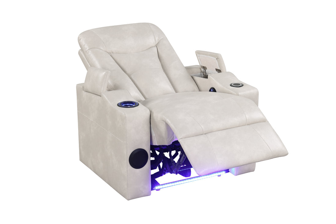 Topgun2 Ivory POWER/LED/BLUETOOTH SPEAKERS Reclining Chair