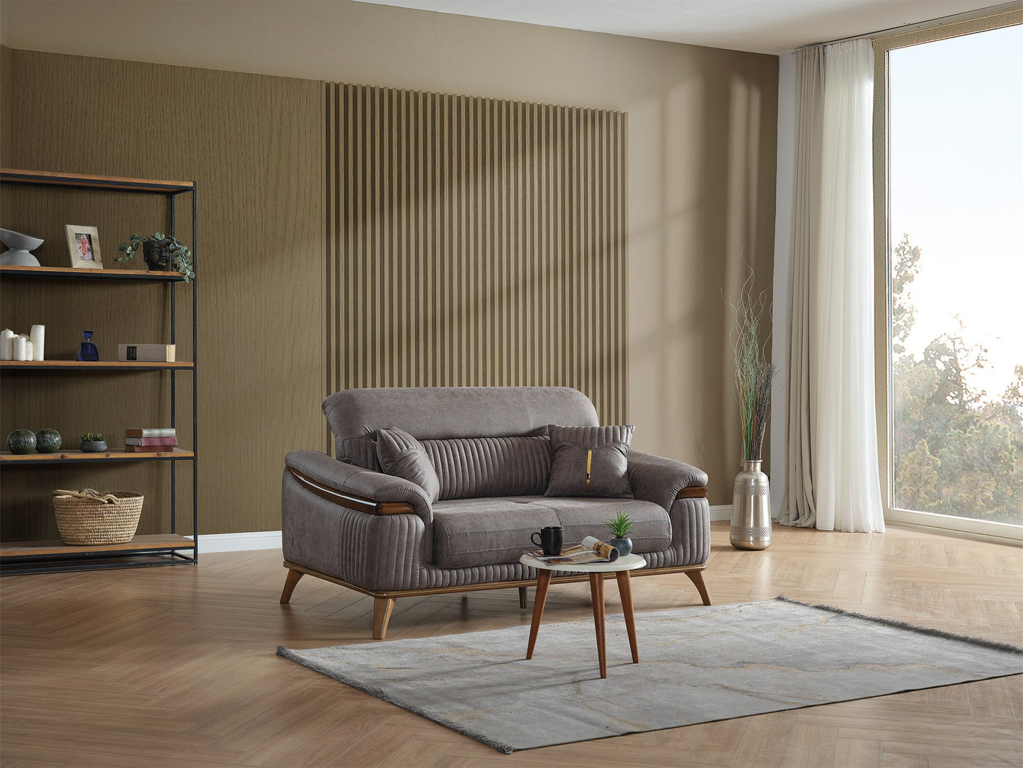 Beta 3-pieces (Sofa & Loveseat & Chair) Livingroom Set Fume