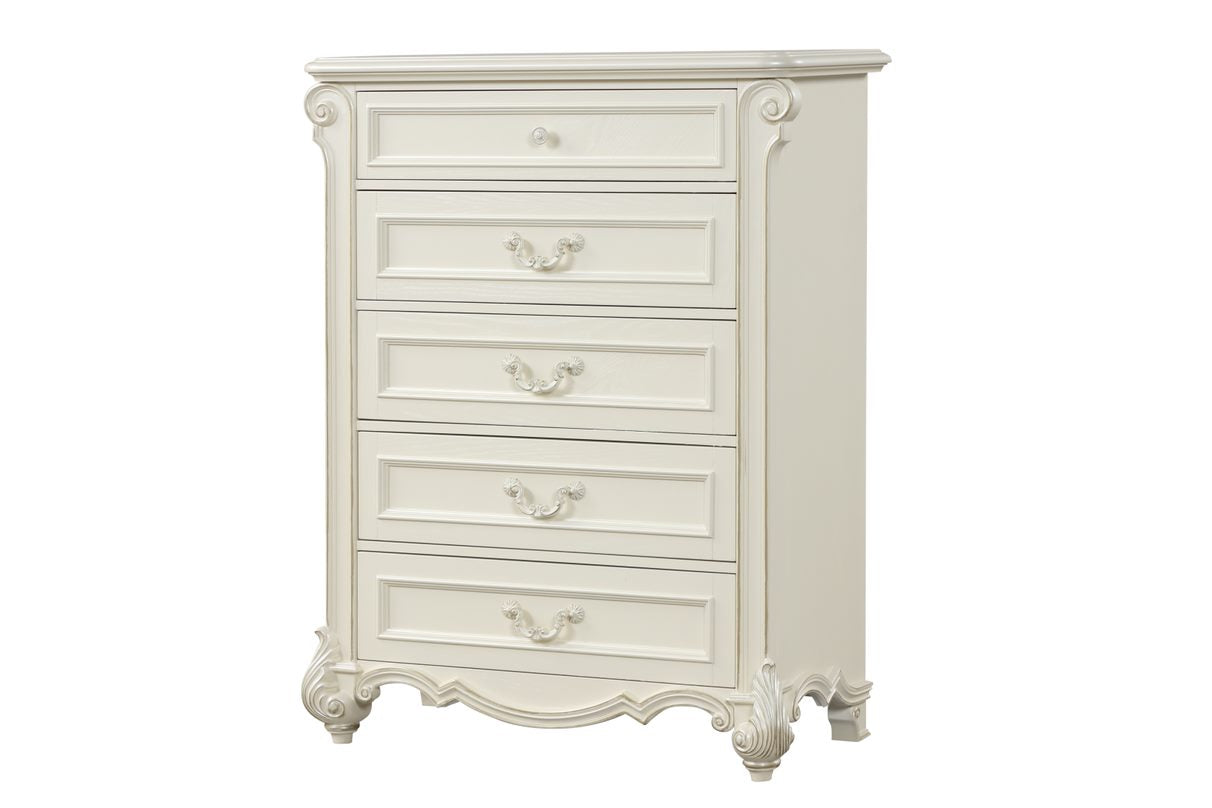 Melrose  White Classic Luxury Bedroom Set