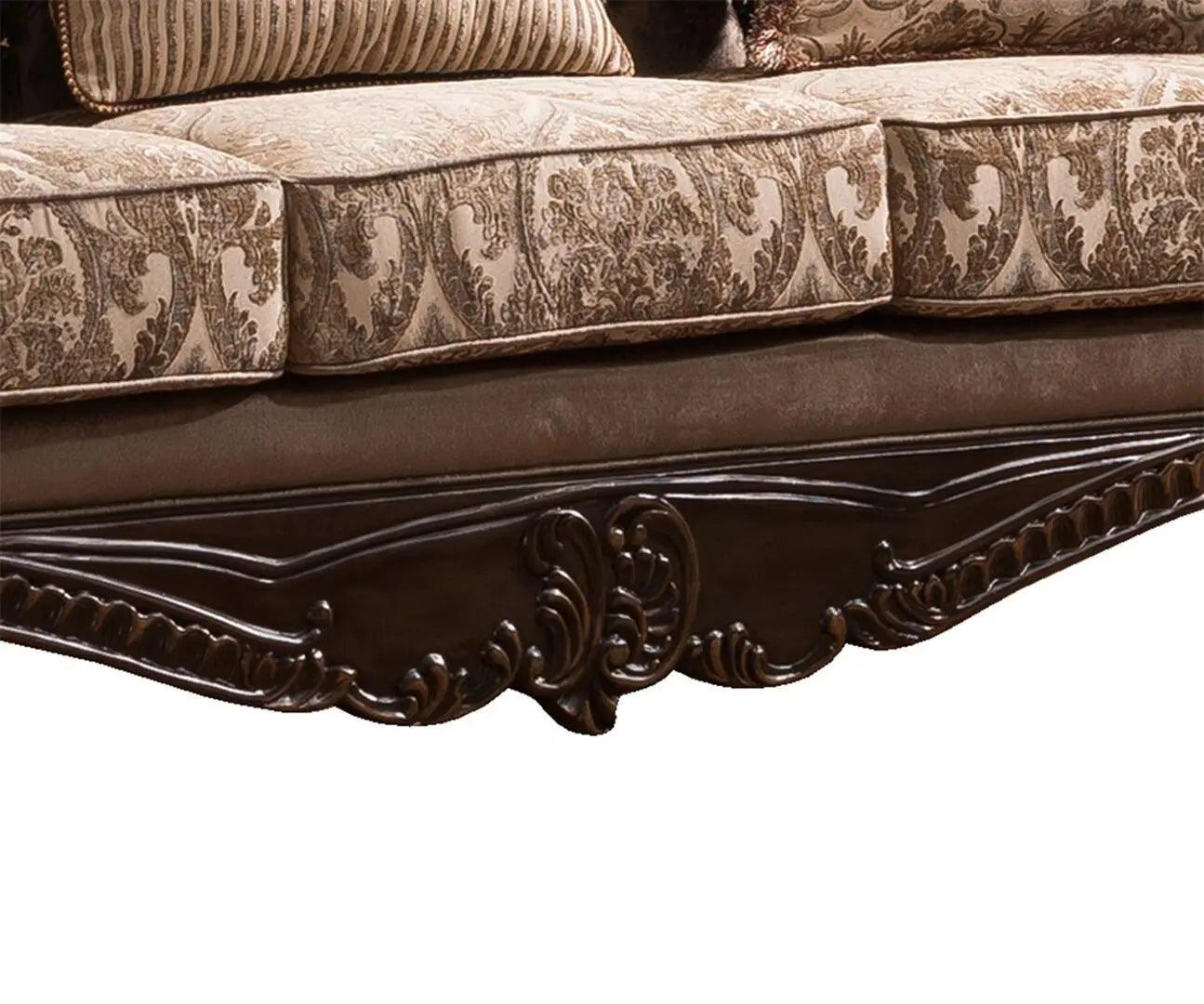 Giana Cherry Wood Finish Luxury Living Room Set