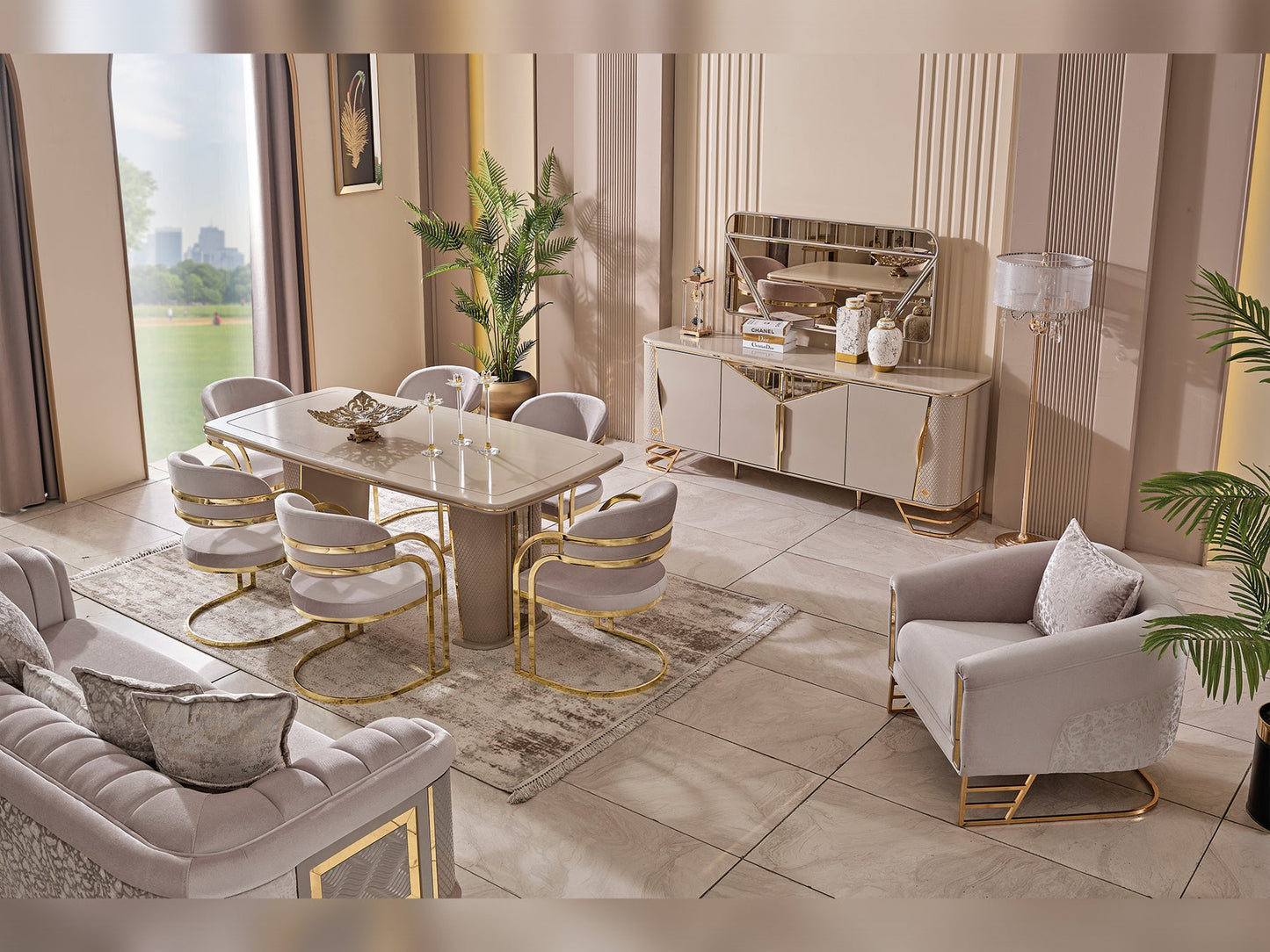 Romans Diningroom Set (76"Dining Table & 6 Dining Chair)