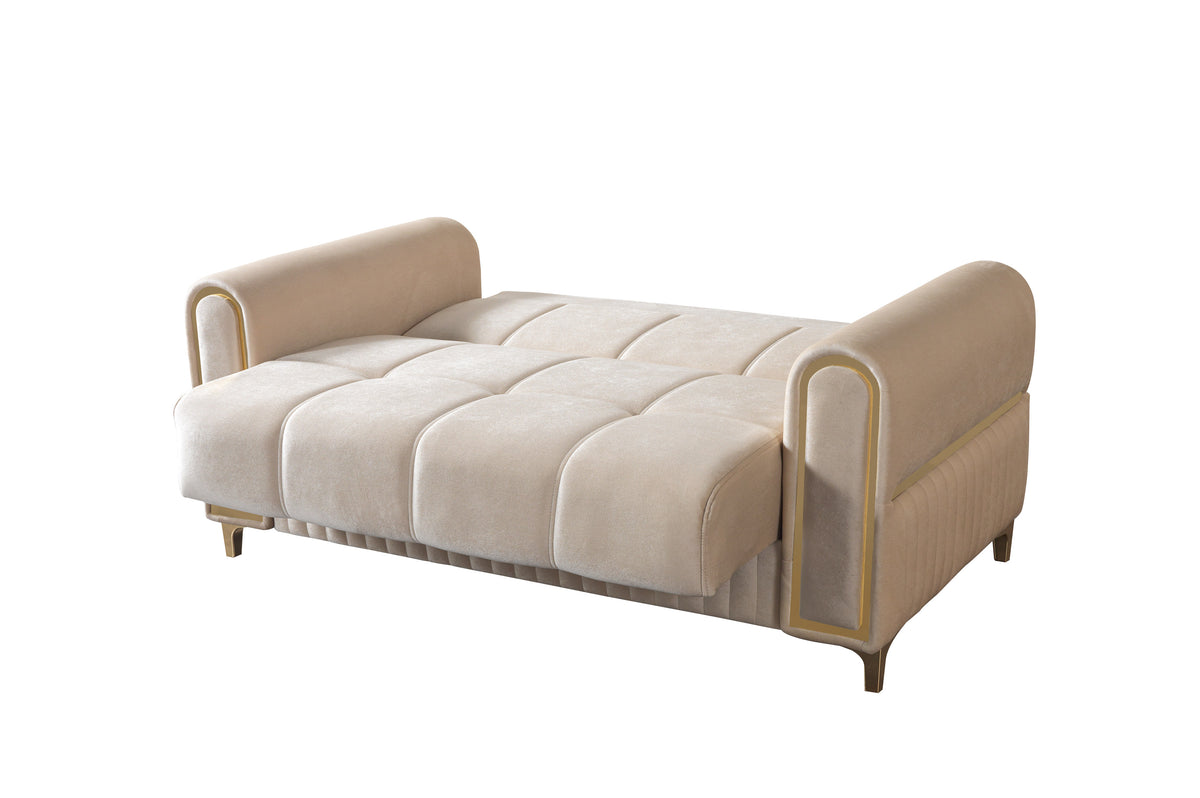 Sandra Ivory Velvet Sofa 88" & Loveseat 64"