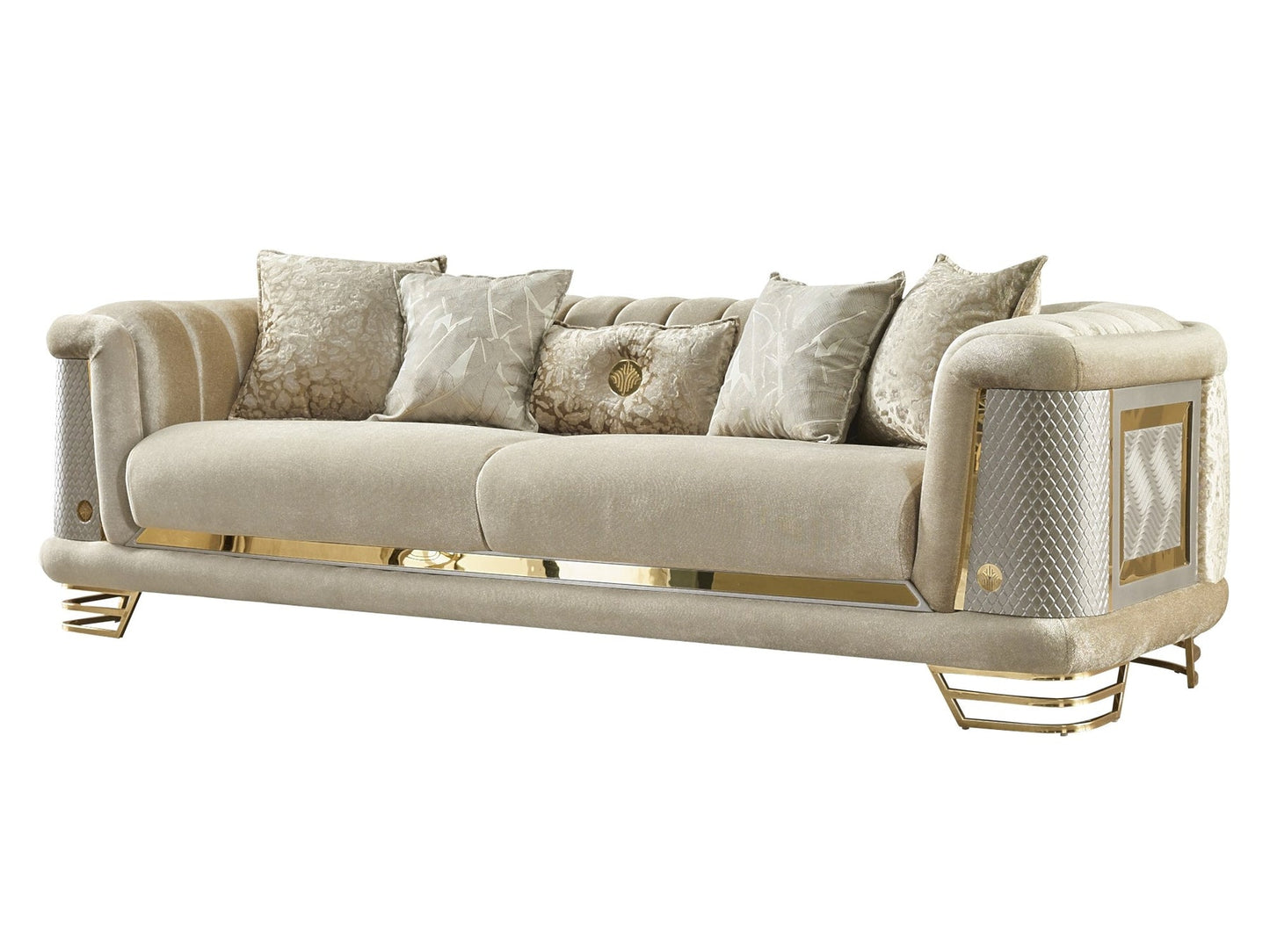 Romans 3-pieces (Sofa & Loveseat & Chair) Livingroom Set Beige