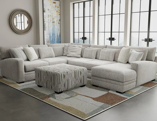 Corinthian Wildthing Wheat Fabric OVERSIZED Sectional 5830
