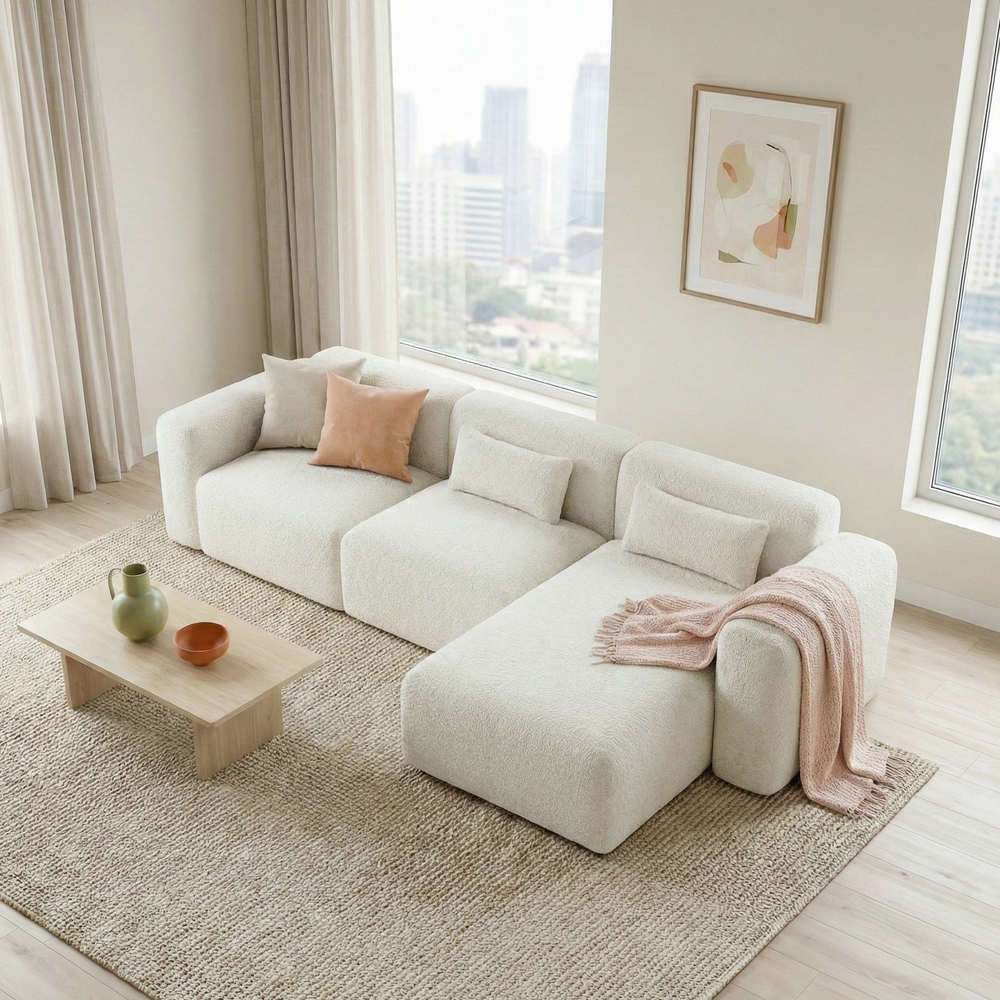 Haledon  Sand Boucle Right Sectional