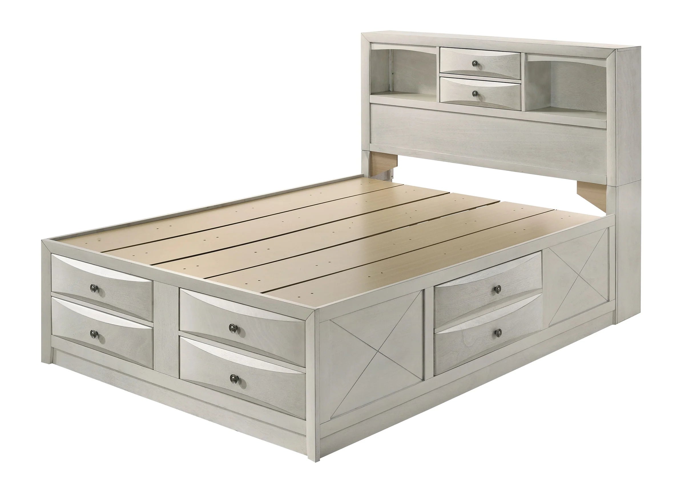 Emily White Storage Platform Bedroom Set | B4255 – Harwin Furniture