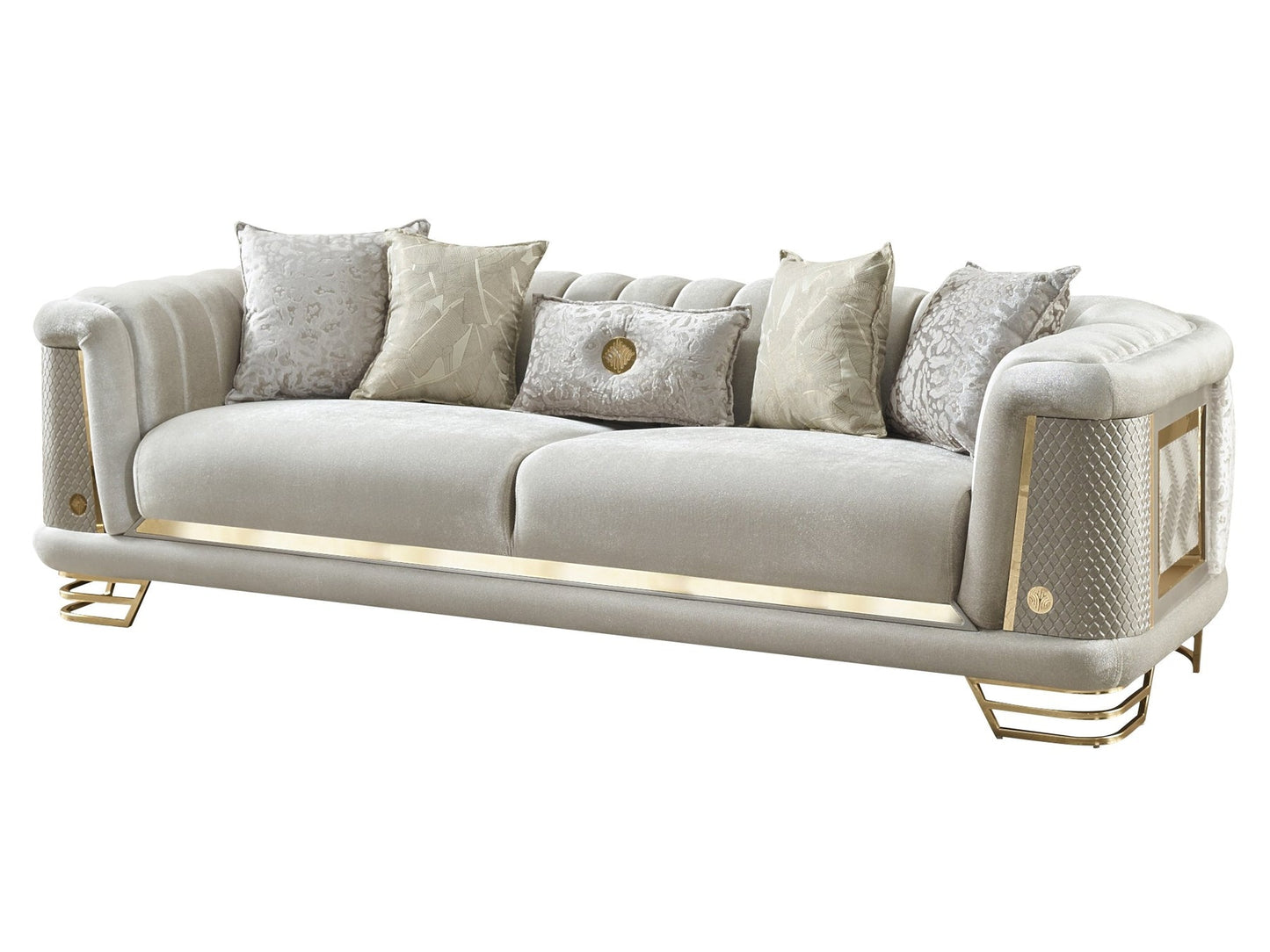 Romans 3-pieces (Sofa & Loveseat & Chair) Livingroom Set Cream
