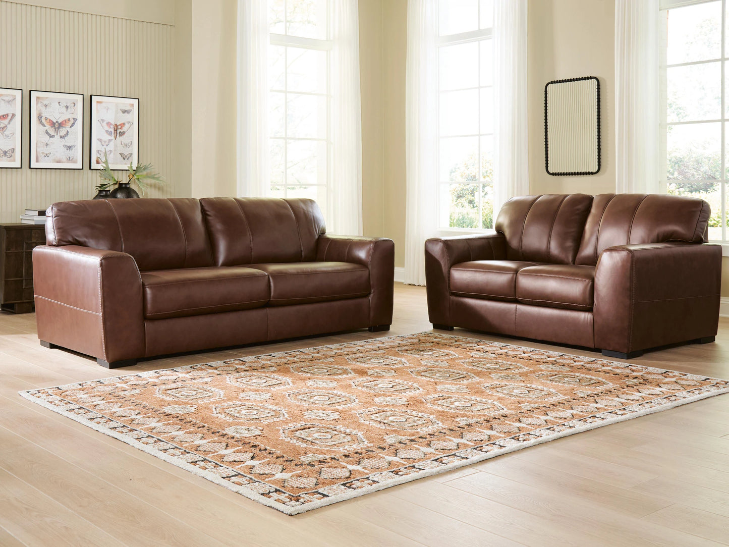 Mossano Sofa and Loveseat (TOP-GRAIN)