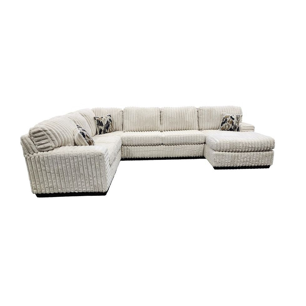 Austin Ivory Thick Stripe Fabric  Sectional S319