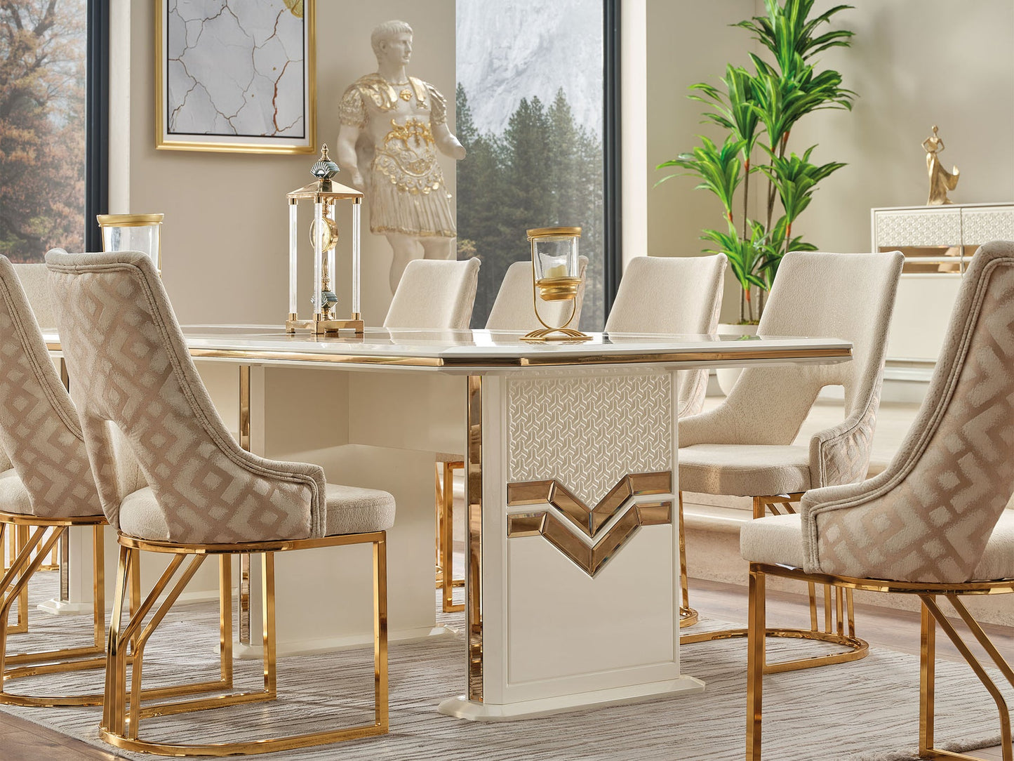 Zen Diningroom Set (78"Dining Table & 6 Dining Chair)