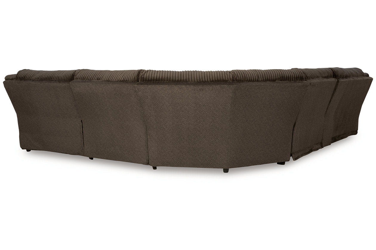 Top Tier Chocolate 6pc RAF Chaise Reclining Sectional 92705