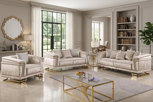 Amalfi Champagne Living Room Set S1010