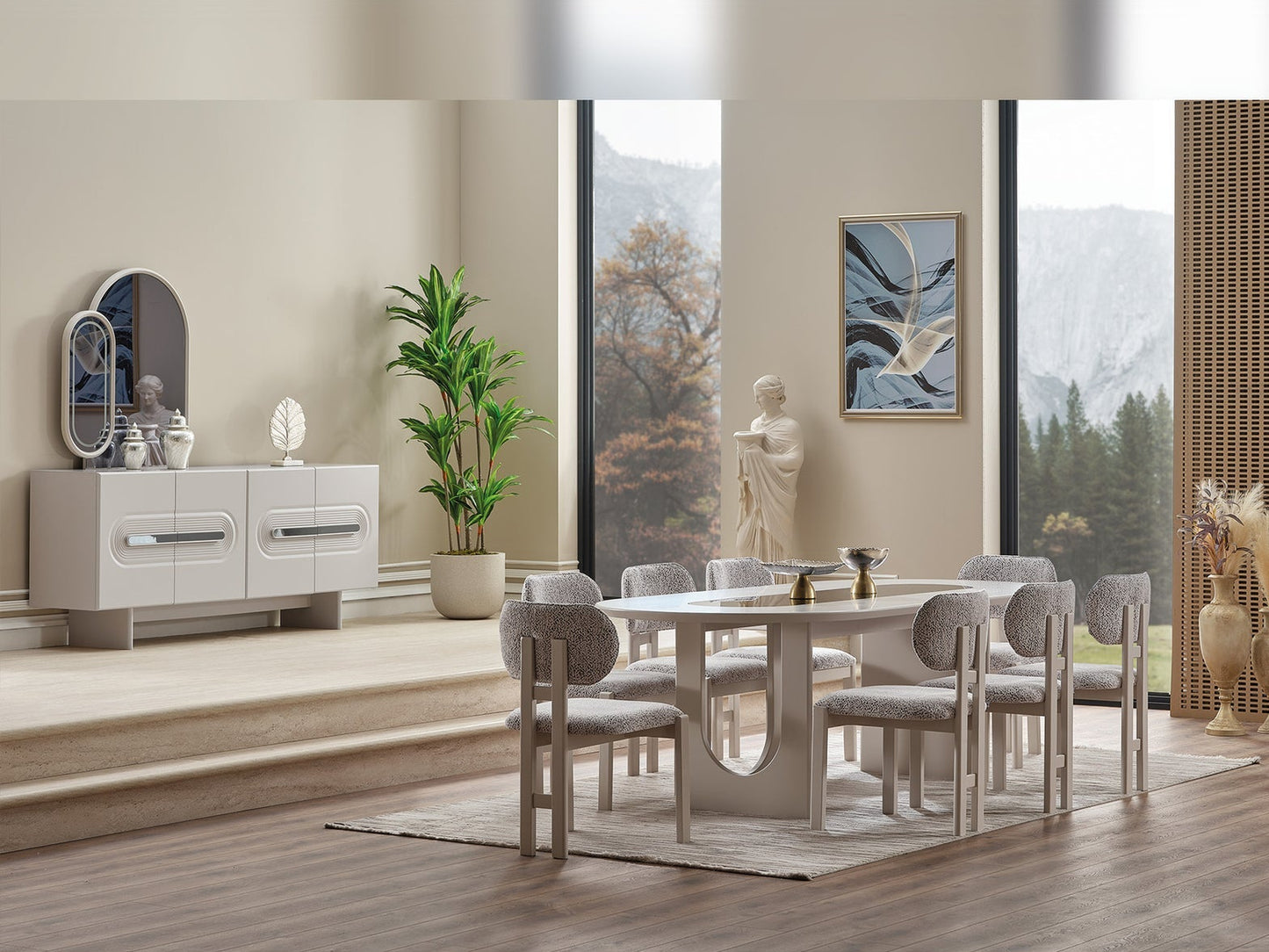 Parma Diningroom Set (78"Dining Table & 6 Dining Chair)