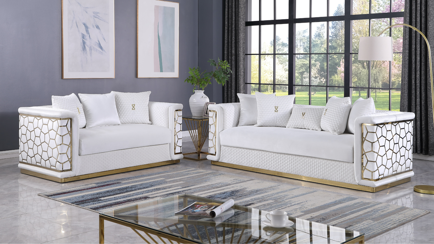 Stella White  Living Room Set S1015