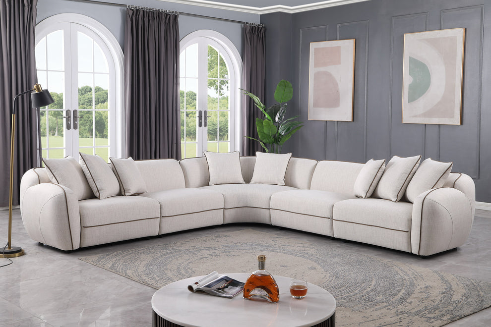 Gaby Beige Fabric Sectional MI-3002