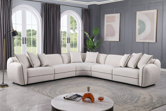 Gaby Beige Fabric Sectional MI-3002