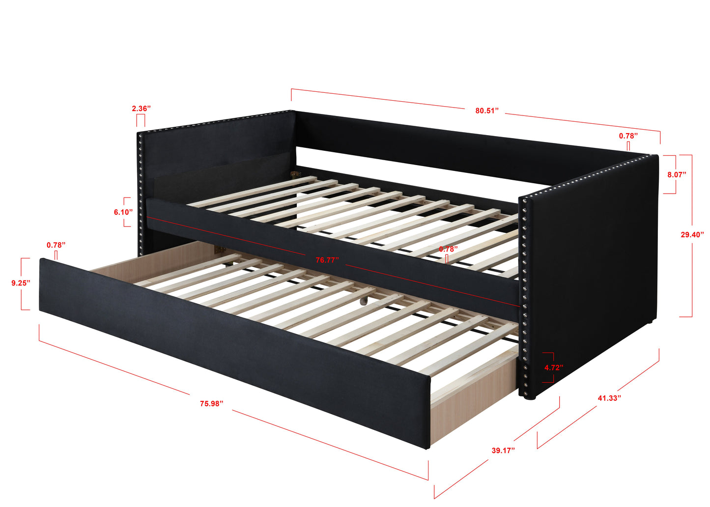 Sadie Black Daybed without Mattress | 5321