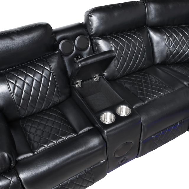 Cipher Black POWER/LED/BLUETOOTH SPEAKERS/SUBWOOFER Sectional 8315
