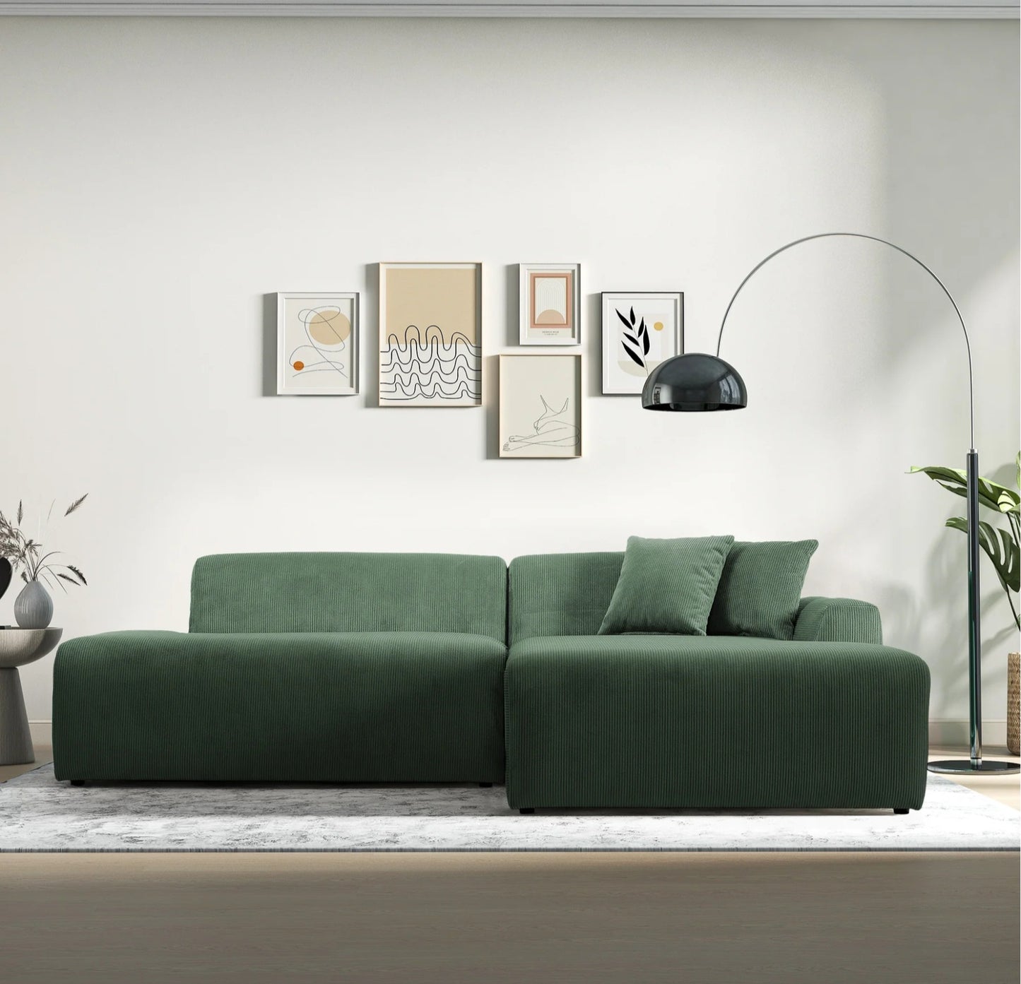Mar Green RAF Sectional Corduroy Sofa