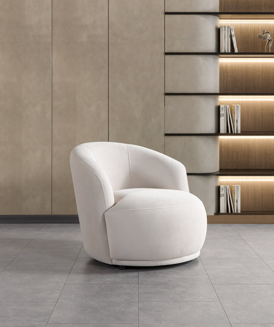 Bonita Ivory Velvet Accent Chair