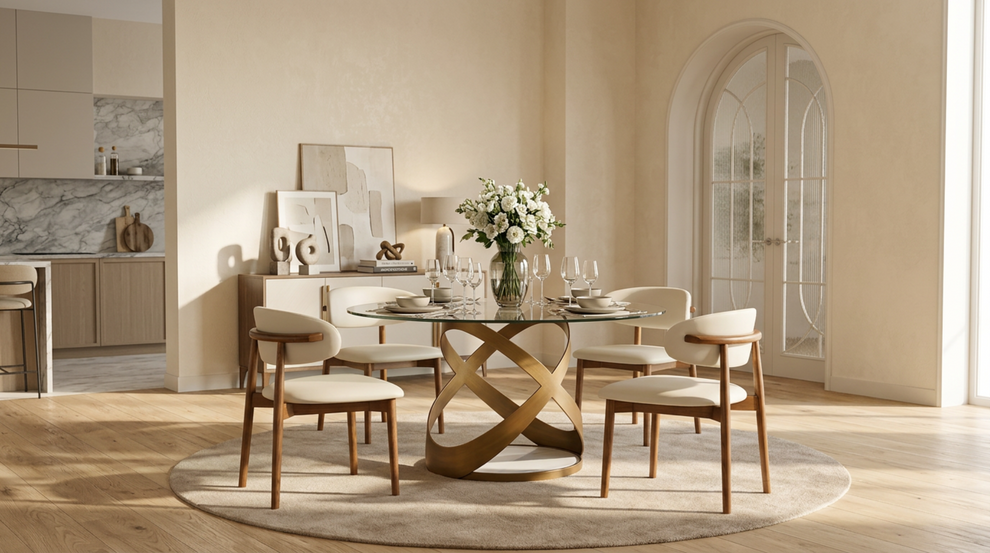 Dimi Clear Glass/Bronze 5pc Dining Room Set D1550