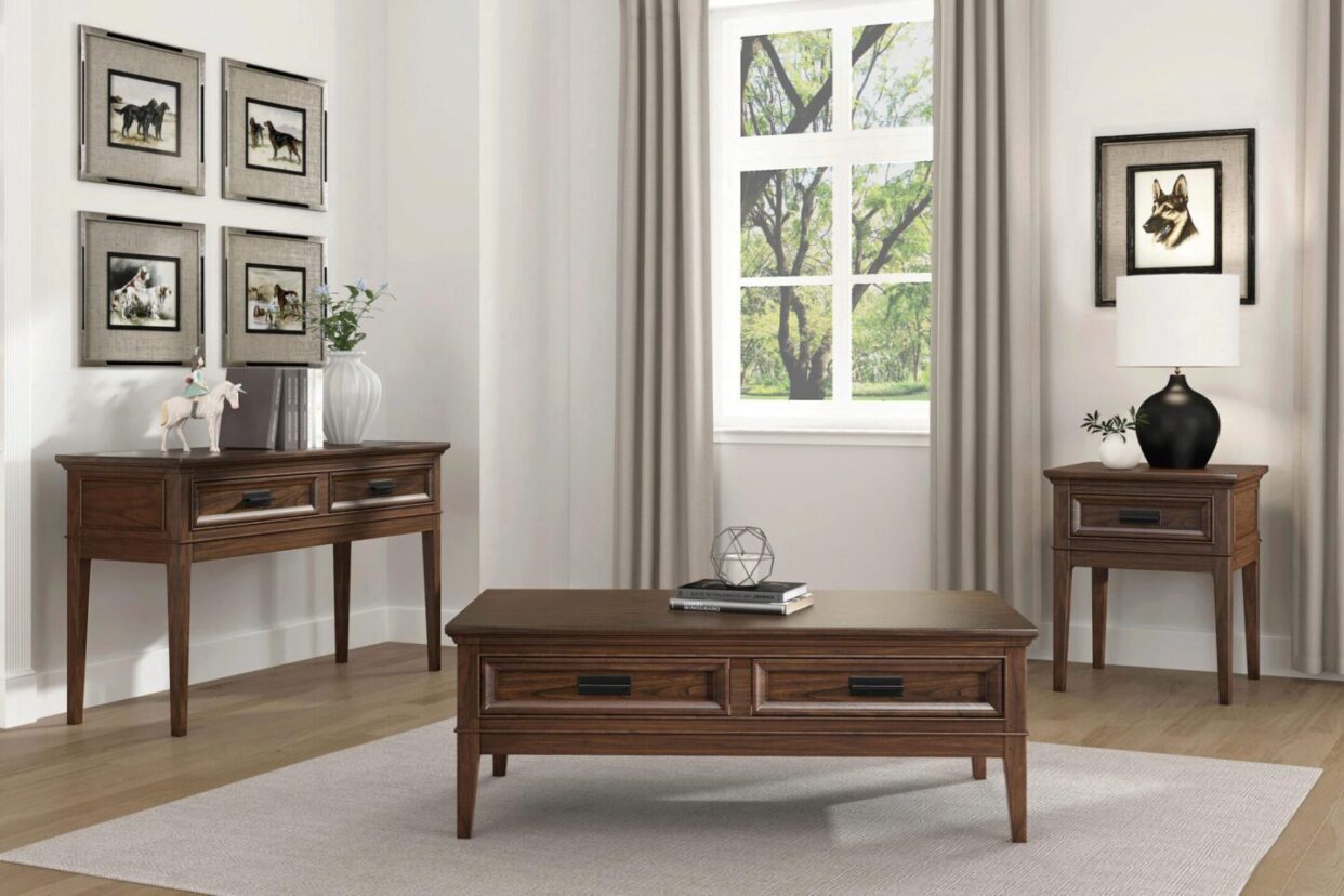 Frazier Park Brown Cherry Wood Sofa Table 1649