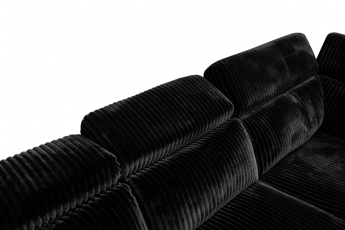 Yash Black Corduroy POWER Reclining Sectional S7033