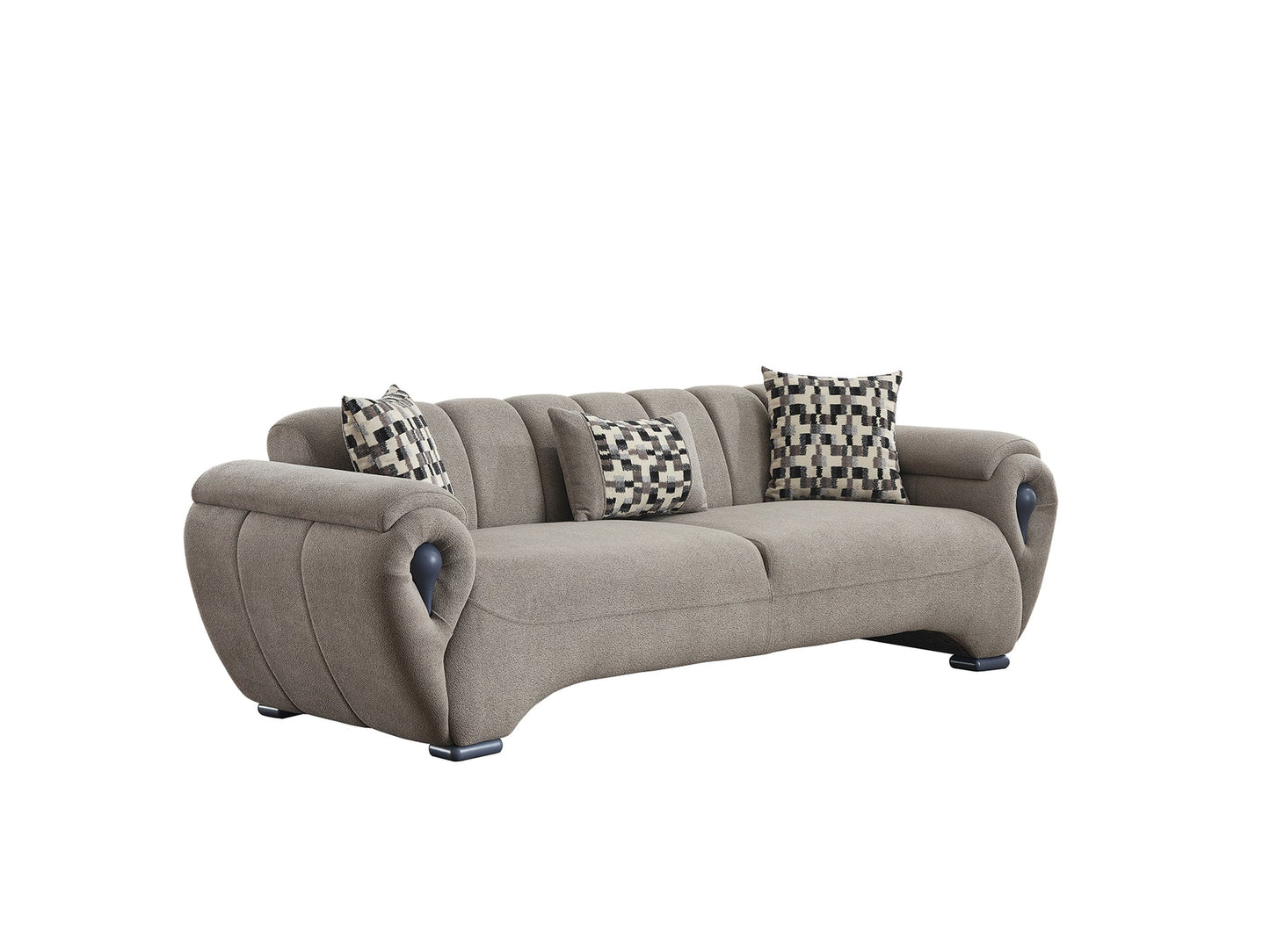 Damla 3-pieces (Sofa & Loveseat & Chair) Livingroom Set Cream