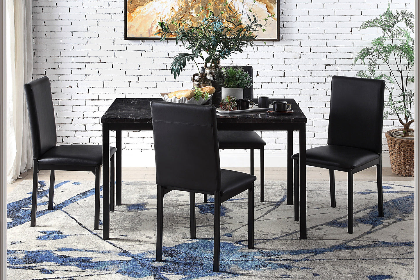 Tempe Black 5pc Dining Set 2601