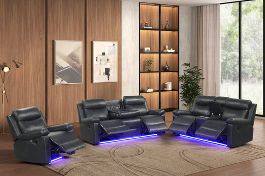 Isabel Black Leather Reclining Set
