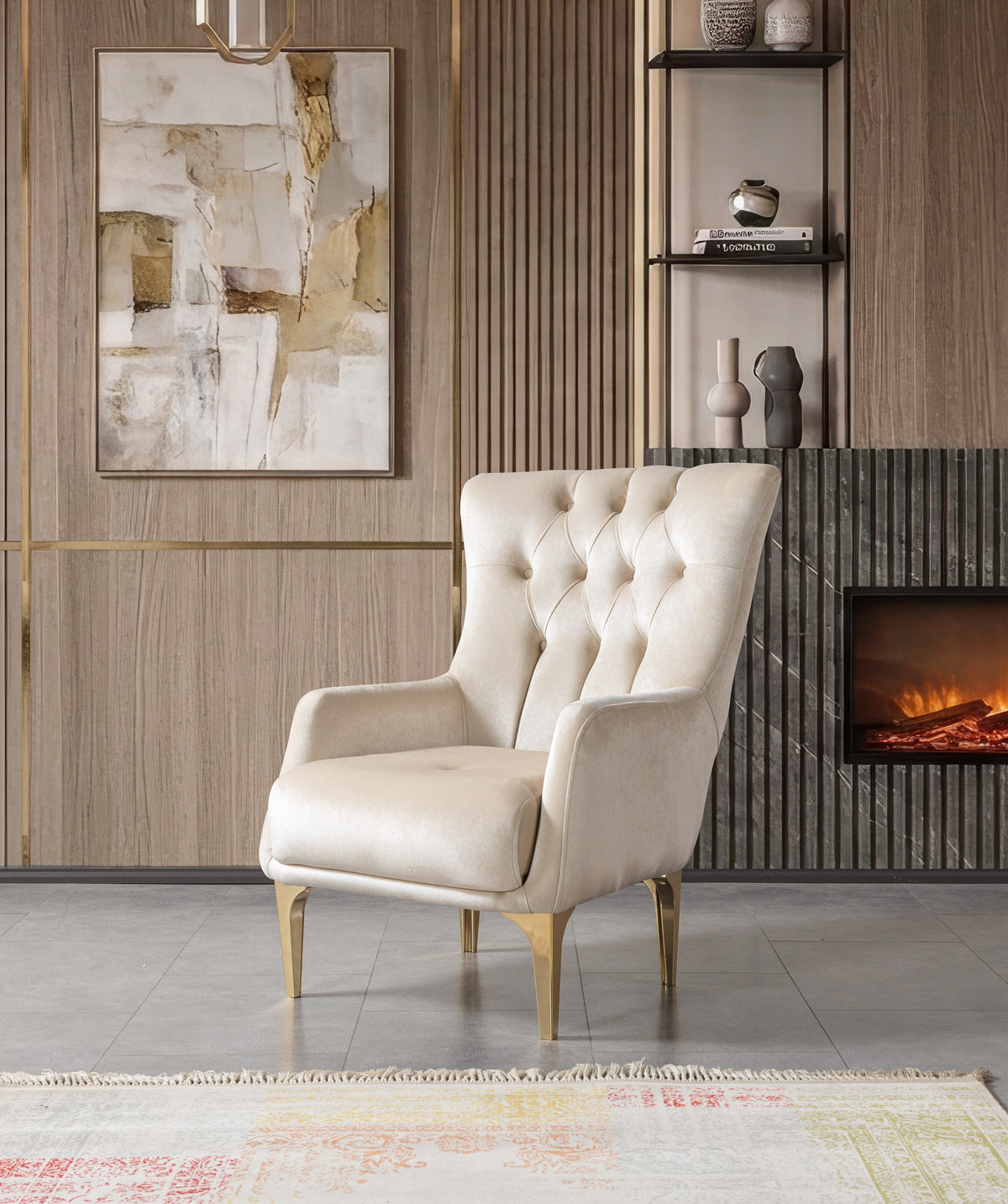 Florence Ivory Velvet Sofa 88" & Loveseat 64"