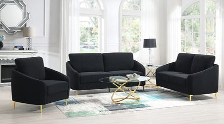 Lila Black Boucle Living Room Set S160