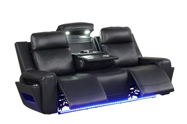 Rolls Royce Black POWER/LED/BLUETOOTH SPEAKERS 3pc Reclining Set