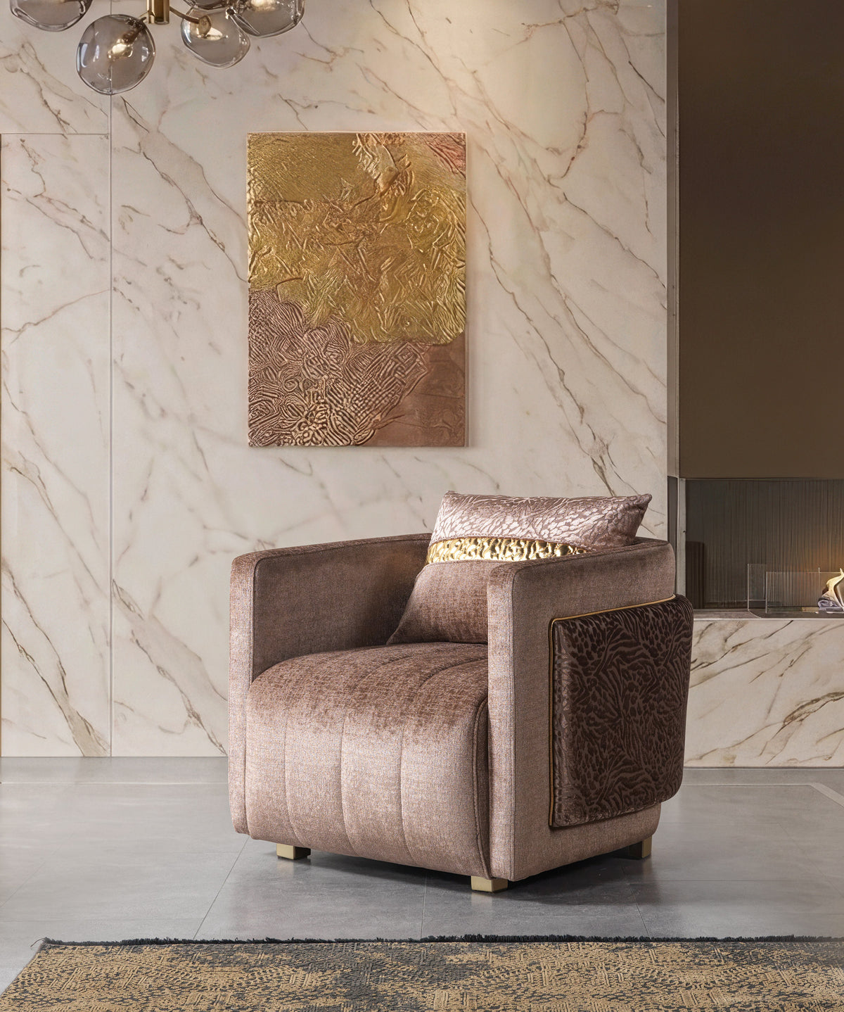 Carlina Coffee Luxury Living Room Set