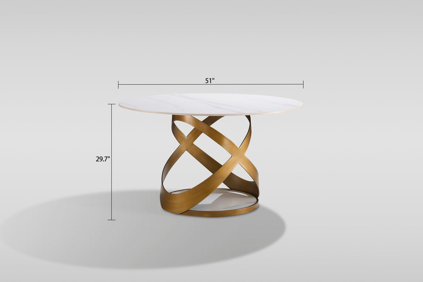 Dimi White/Bronze 5pc Dining Room Set D1550