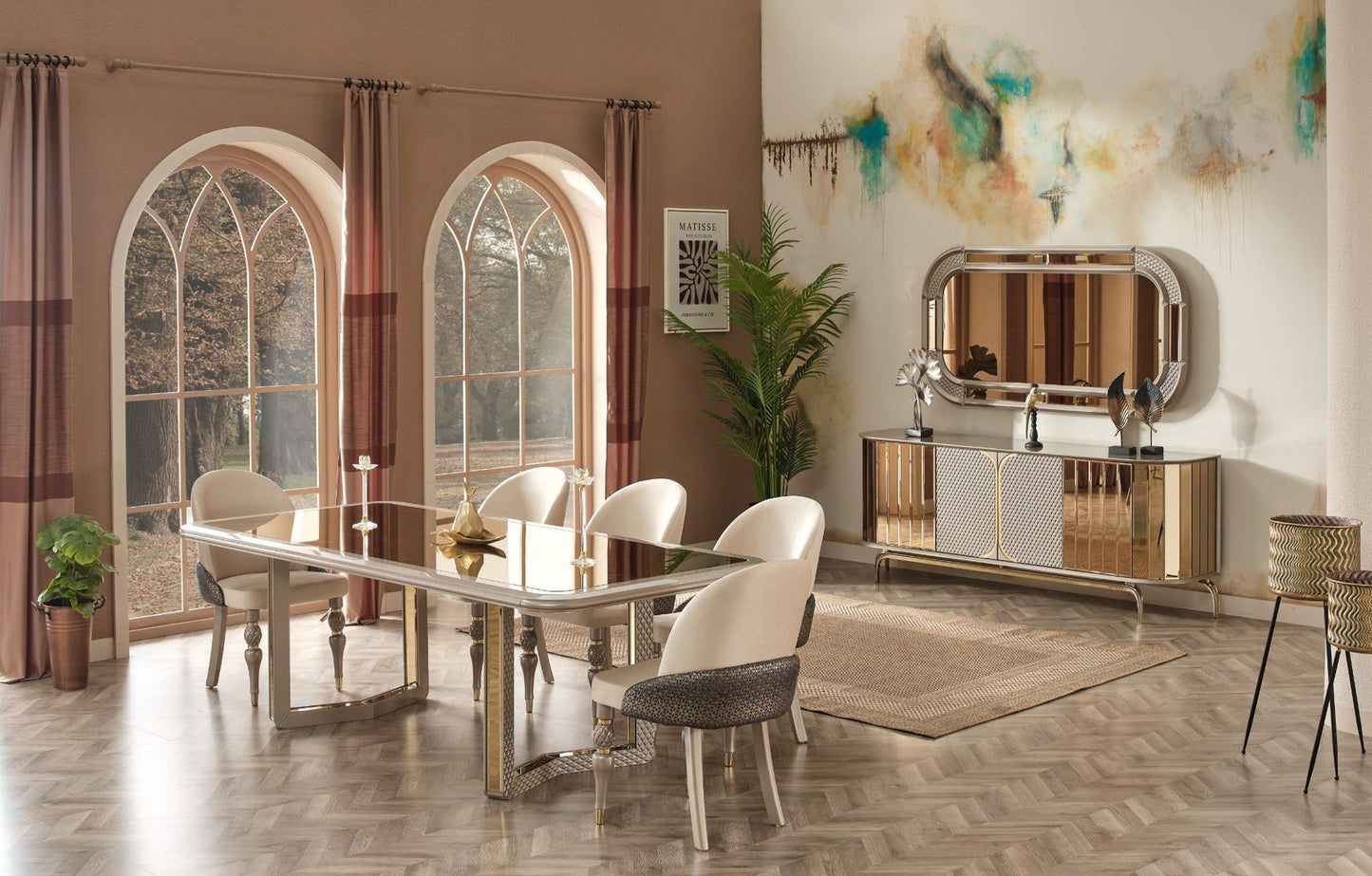 Madrid Diningroom Set(79"Dining Table & 6 Dining Chair)