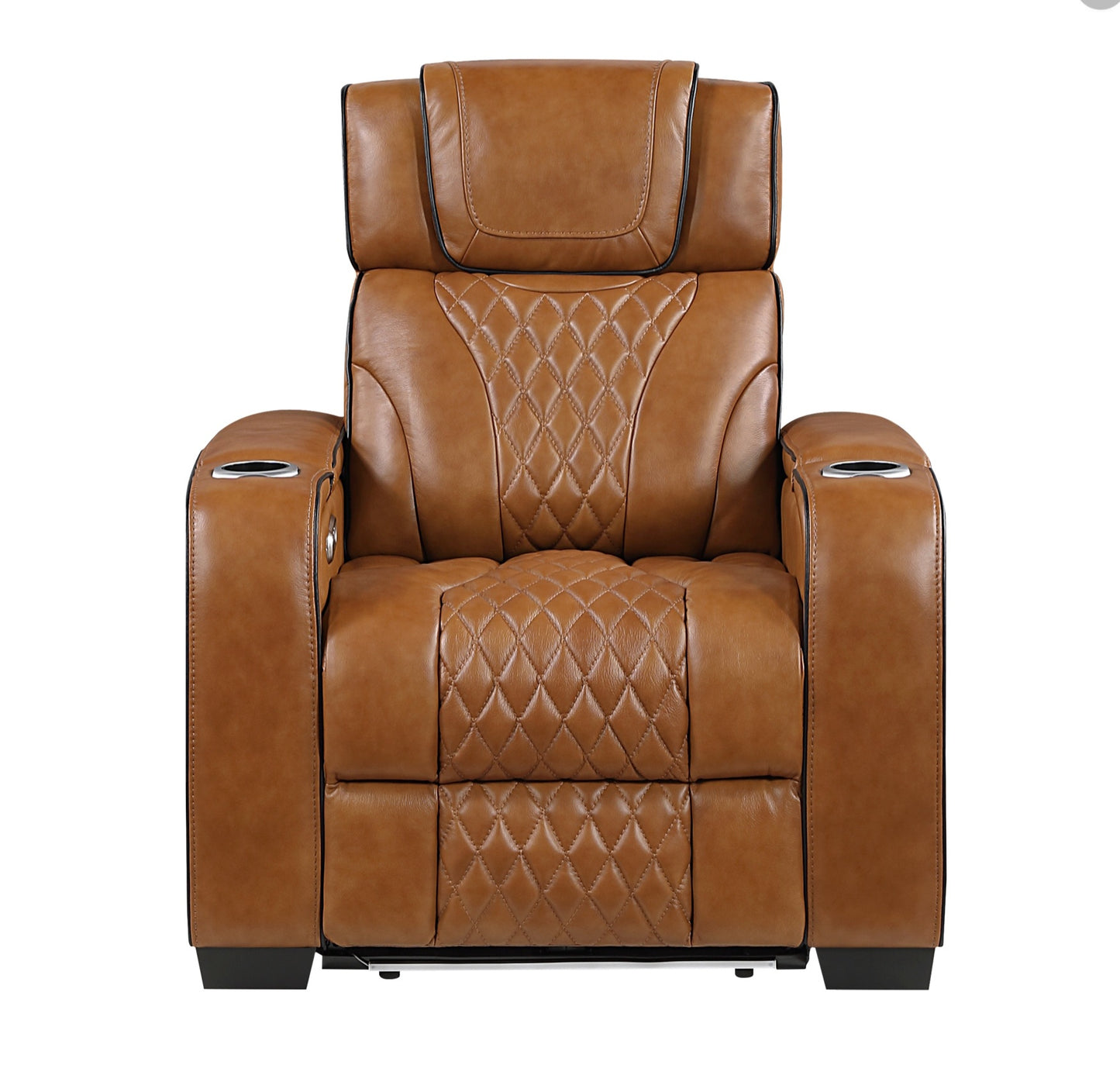 Apex TOP GRAIN LEATHER/POWER/LED/MASSAGE Reclining Set 8449