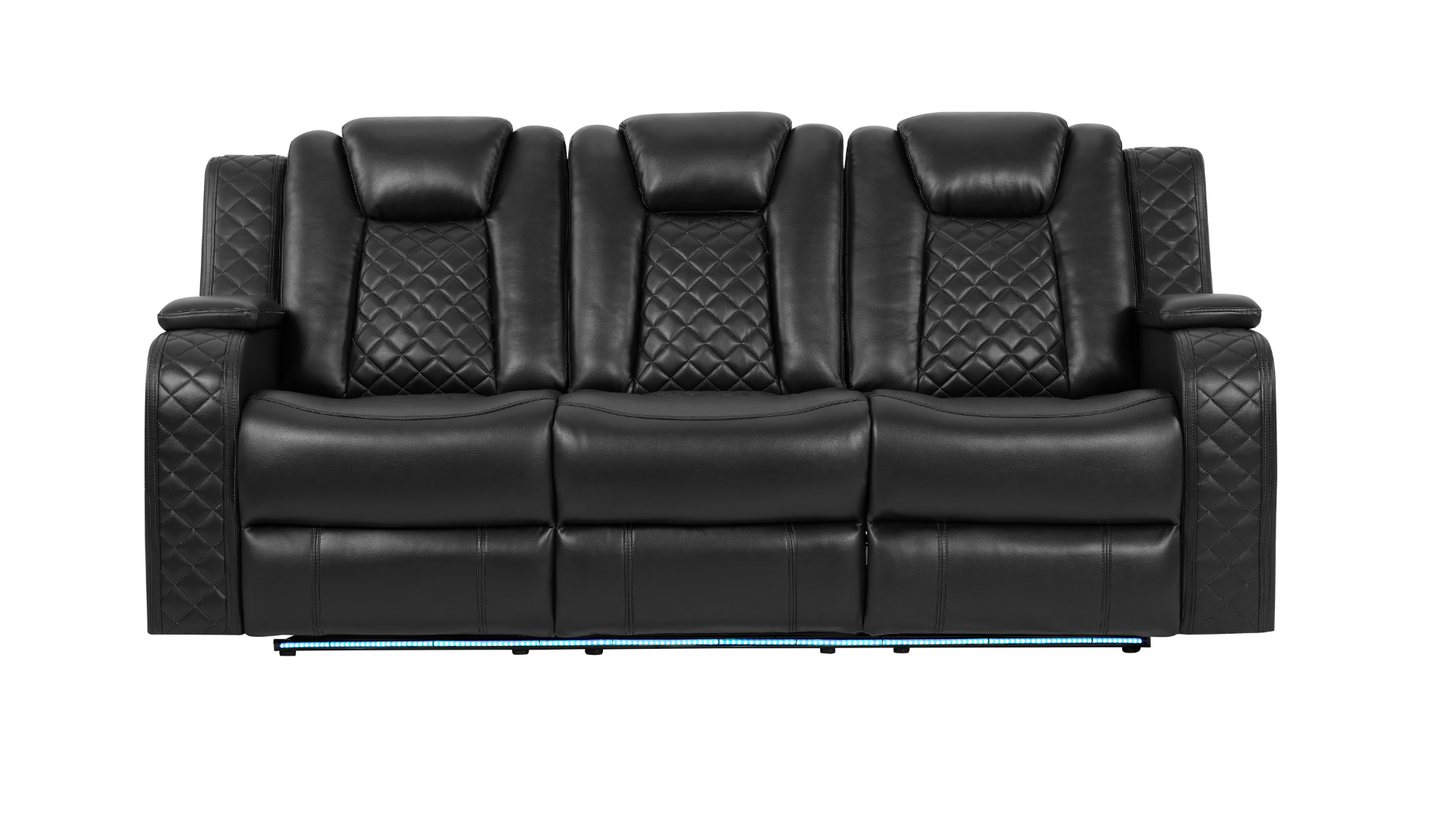 Eclipse Black POWER/LED/BLUETOOTH SPEAKERS 3pc Reclining Set S3480