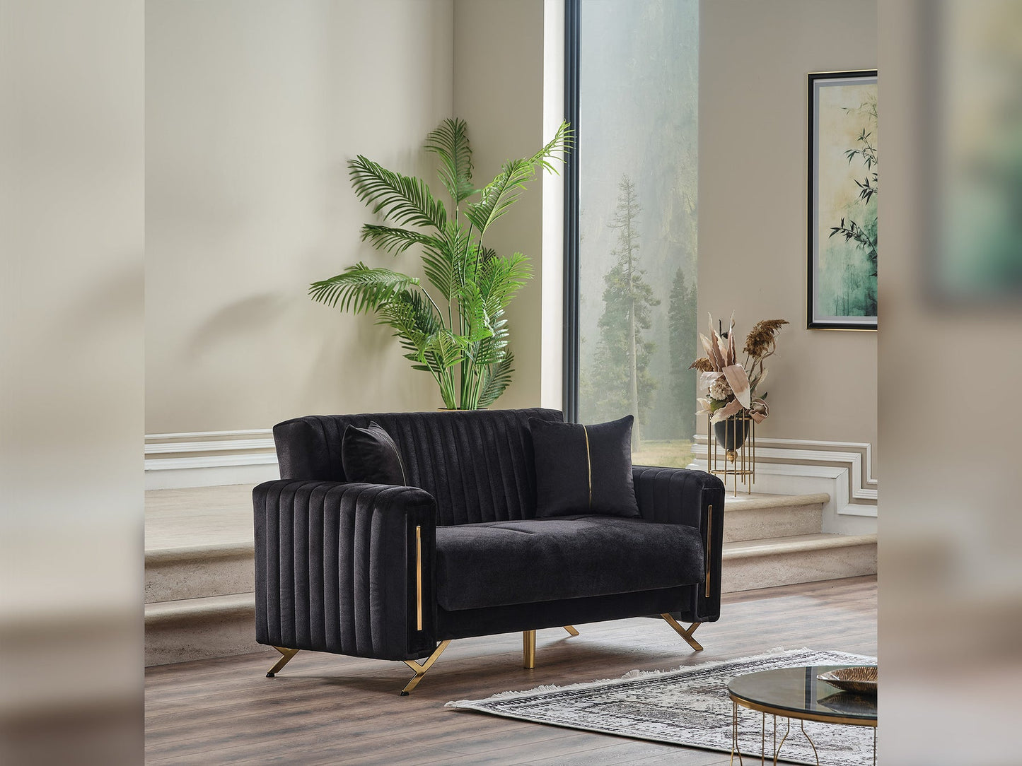 Senfoni 3-pieces (Sofa & Loveseat & Chair) Livingroom Set Black