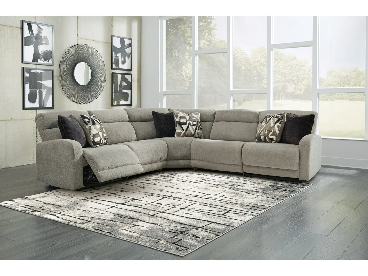 Colleyville Stone 5pc  POWER Reclining Sectional 54405