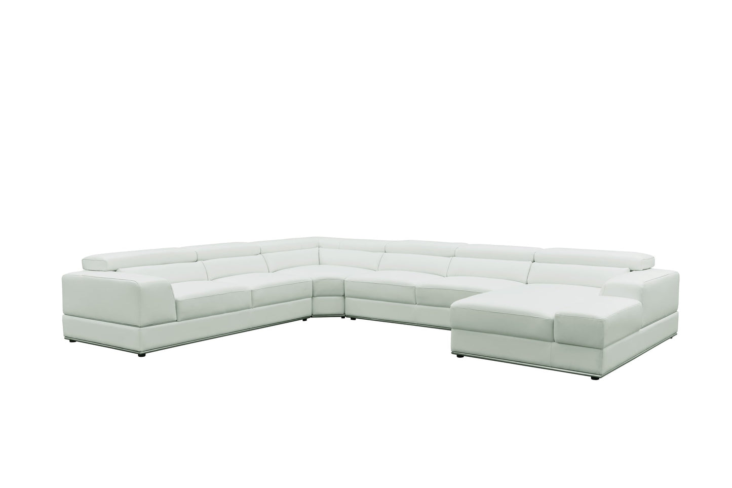 Nella White Sectional Sofa | Italian Leather Match MI-5107