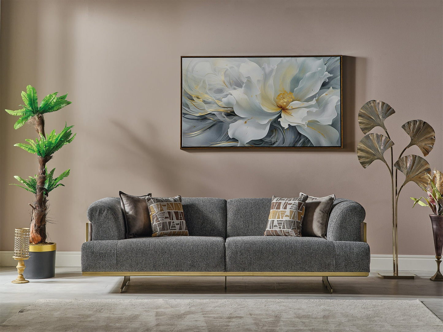 Urla 4-pieces (Sofa & Module Sofa & 2 Chair) Livingroom Set Grey