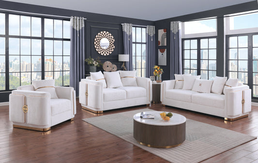 Capri Collection White Living Room Set S1001