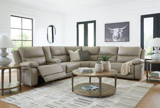 Narwhal Place Pebble 6pc Reclining Sectional with Storage Console | PC99201