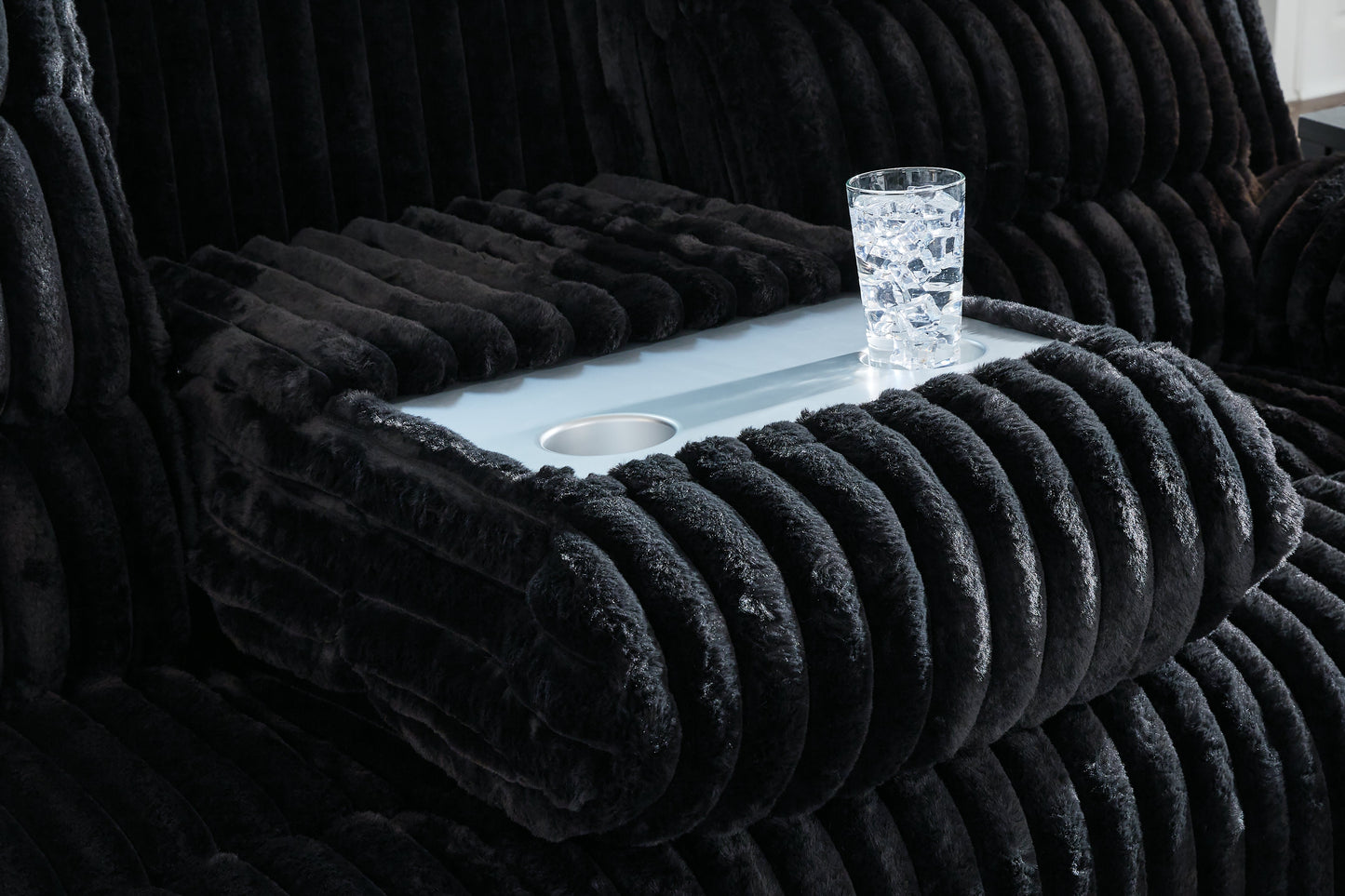 Rhine Falls Onyx POWER Sofa and Loveseat 42805