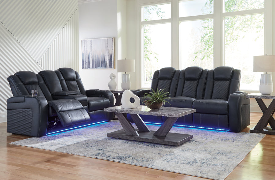 Fyne-Dyme Sapphire Power Reclining Sofa and Loveseat 36603