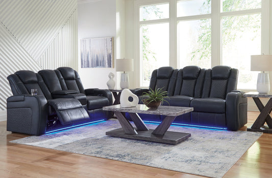 Fyne-Dyme Sapphire Power Reclining Sofa and Loveseat 36603
