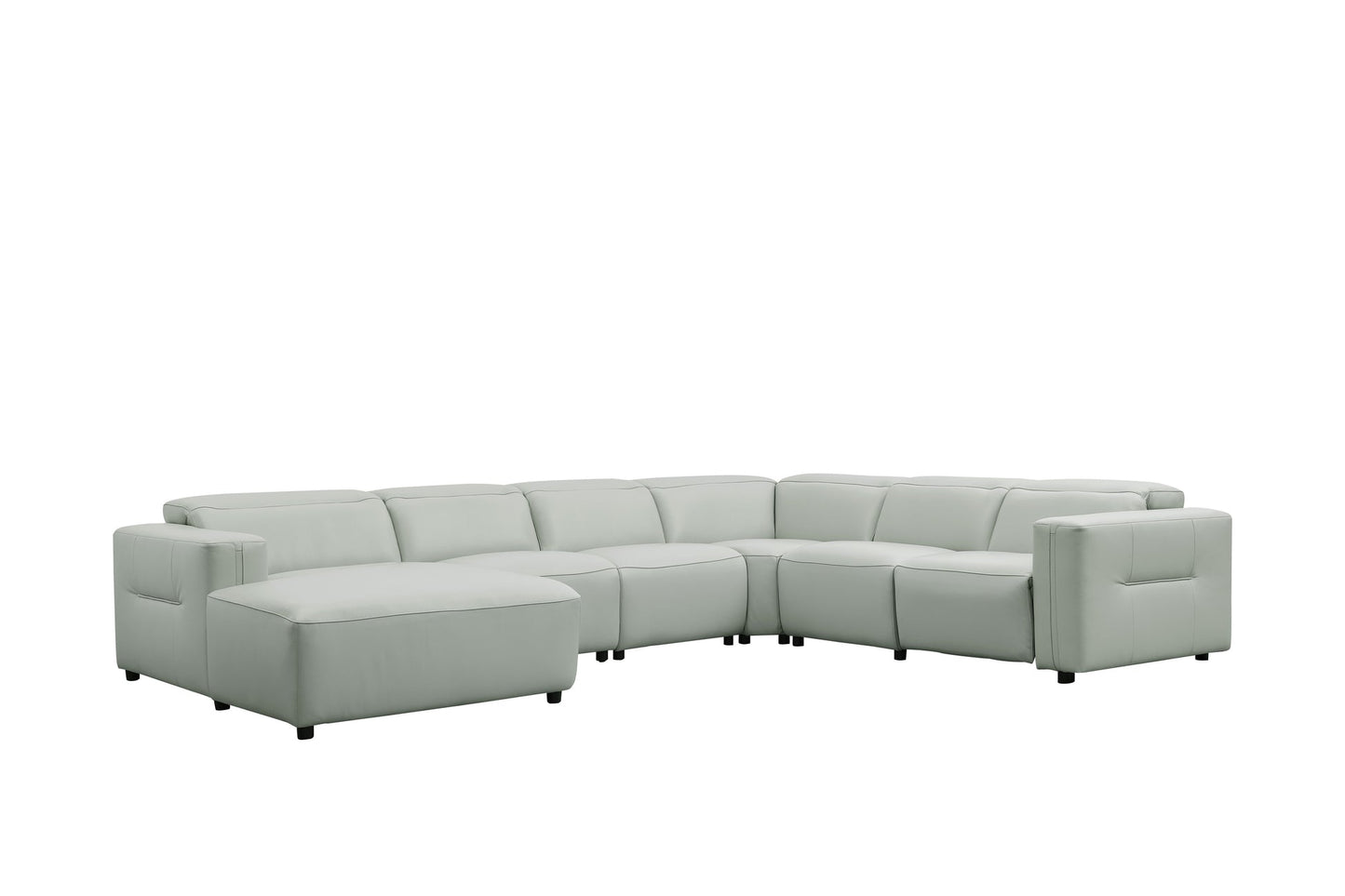 Noel Grey Italian Leather/Match POWER Reclining Sectional with Chaise MI-2525