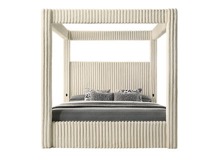 Atlam Cream Corduroy Platform Bedroom Set  B9013